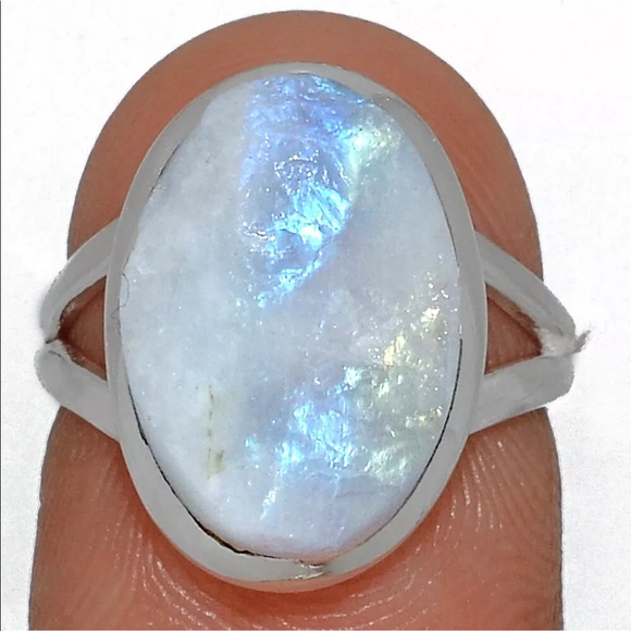 Shellys Boutique Jewelry - BOUTIQUE ROUGH MOONSTONE 925 STERLING SILVER RING